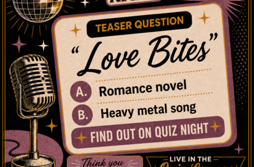 Decorative quiz night graphic for Swingcircles. Private. Verified. Chaos-Free.