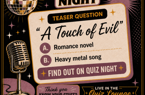 Decorative quiz night graphic for Swingcircles. Private. Verified. Chaos-Free.