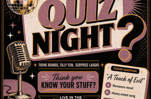Decorative quiz night graphic for Swingcircles. Private. Verified. Chaos-Free.